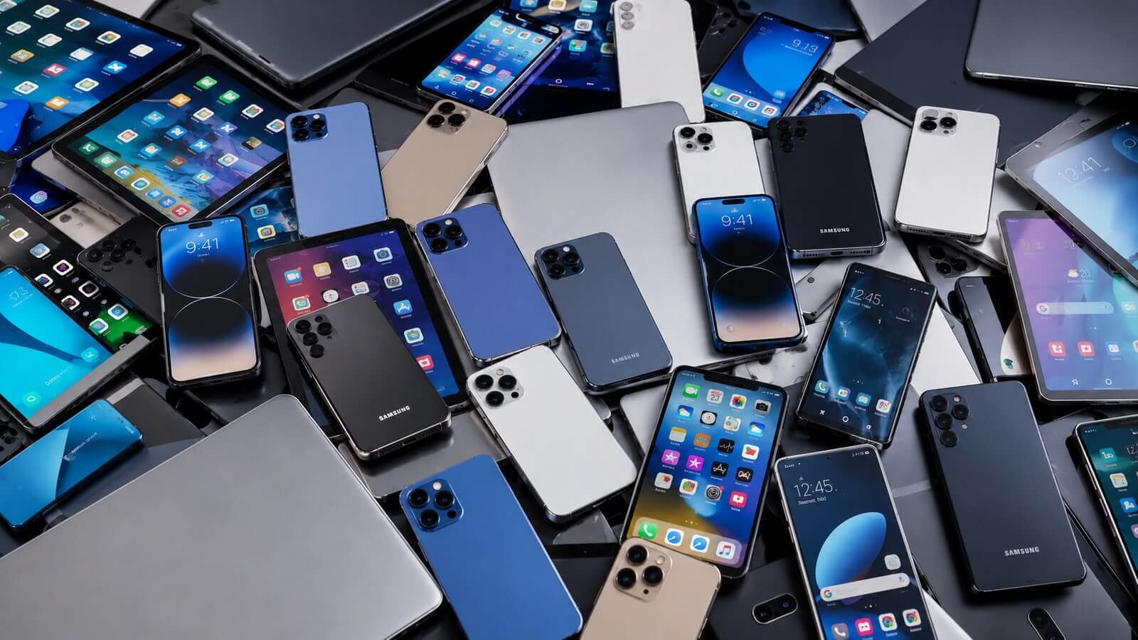 Flotte d'appareils électroniques d'entreprise : smartphones, tablettes et ordinateurs repris par Underuse